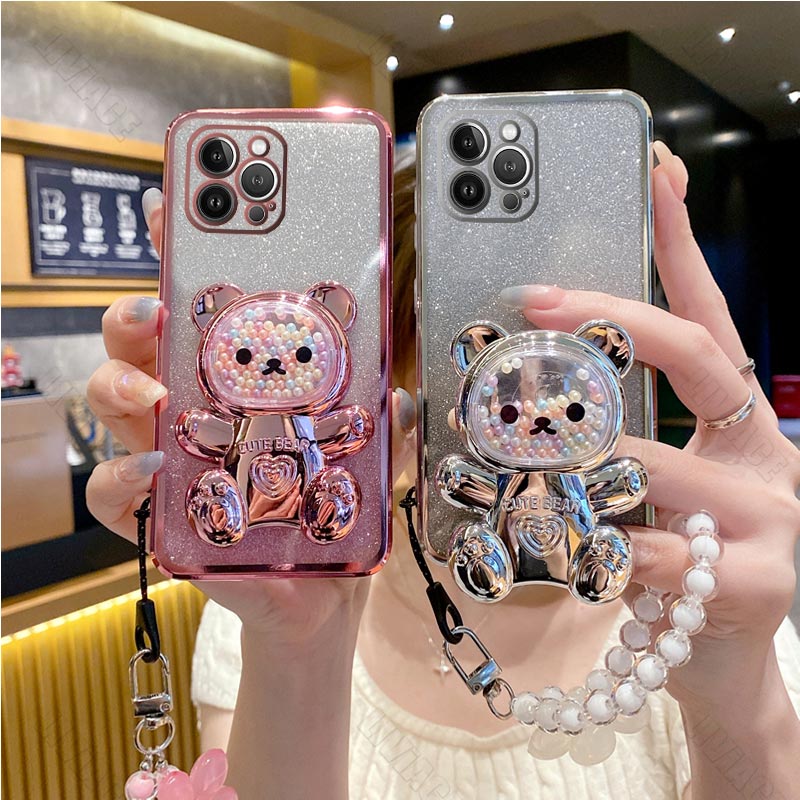 Phone Cases Arc - Flower Strap Bear Phone Holder Case