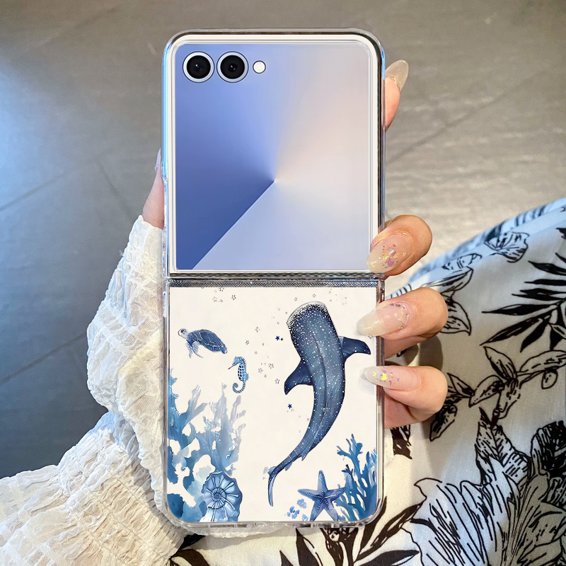 Phone Cases Z Flip 6 - Whale Pattern Phone Case For Samsung