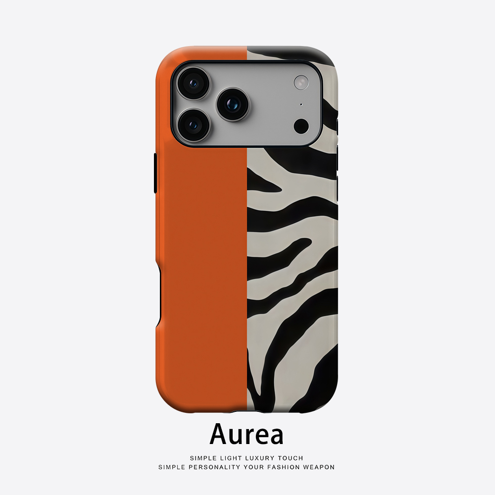 Phone Cases Zebra - Orange Black Zebra Color Block Phone