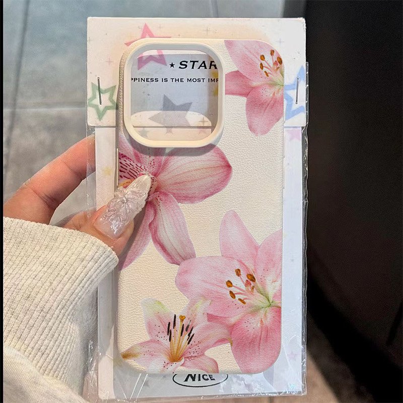 Phone Cases Samsung S24 - Pink Lily Lychee Texture Phone Case