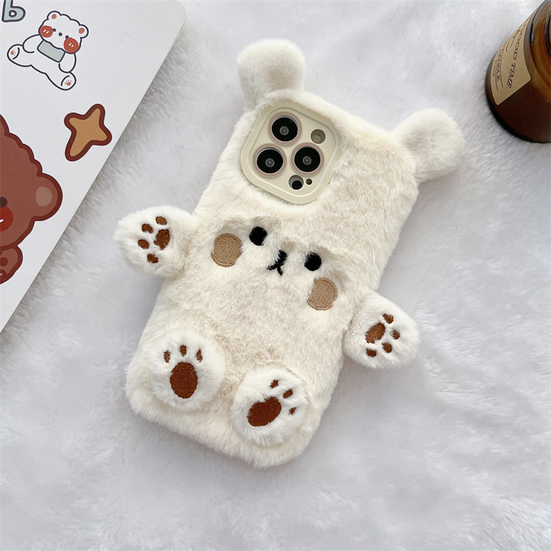 Korean 3D Cartoon Bear Fluffy  - Phone Cases Iphone review and price