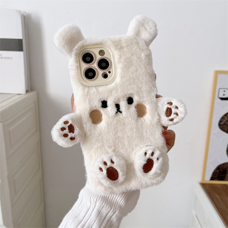 Korean 3D Cartoon Bear Fluffy  - Phone Cases Iphone review and price
