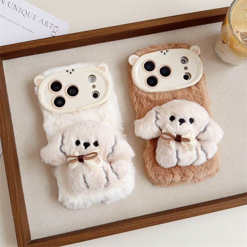 3D Cartoon Bowknot Puppy Warm  - Phone Cases Iphone review and price
