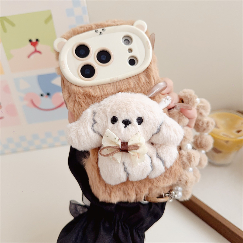 3D Cartoon Bowknot Puppy Warm  - Phone Cases Iphone review and price