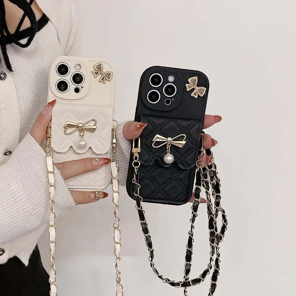 3D Bowknot Crossbody Card Hold - Phone Cases Girly review and price