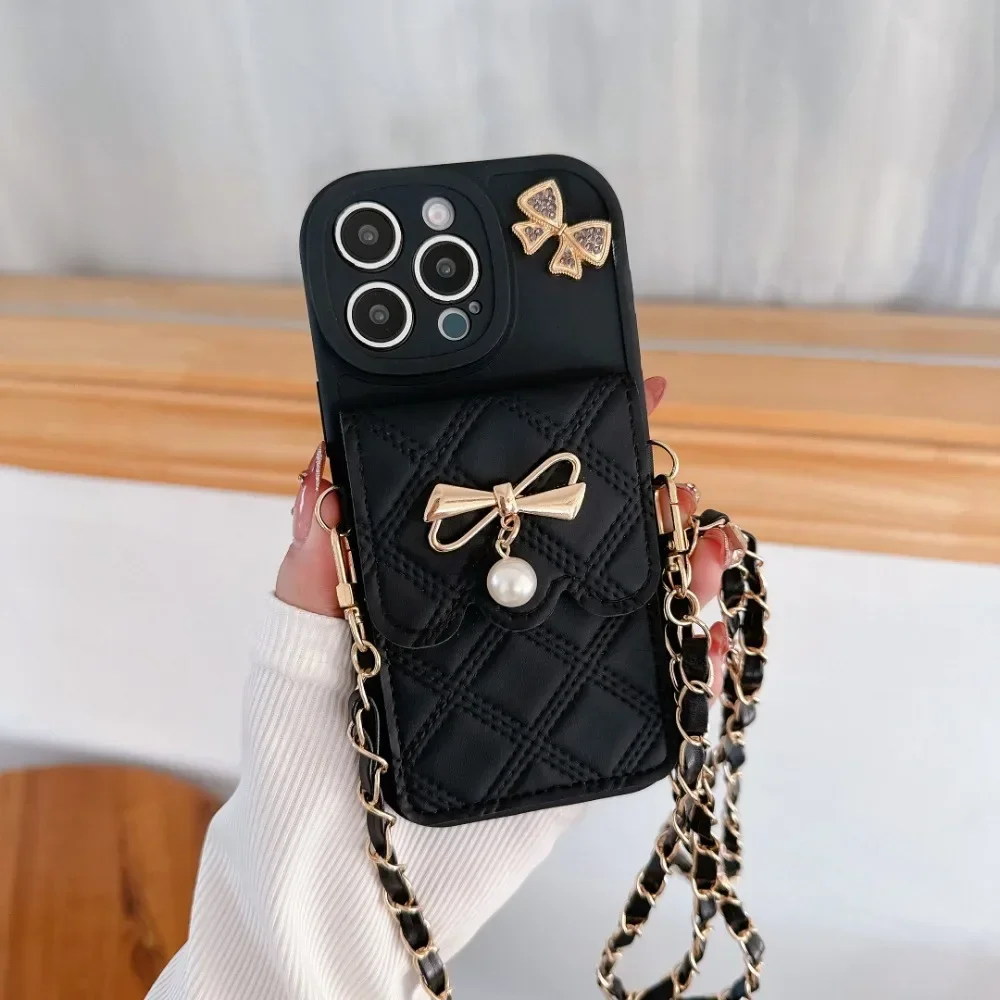 3D Bowknot Crossbody Card Hold - Phone Cases Girly review and price