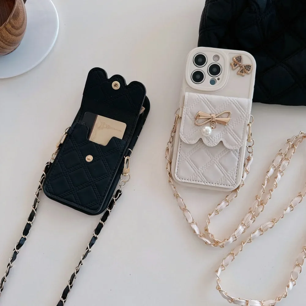 3D Bowknot Crossbody Card Hold - Phone Cases Girly review and price