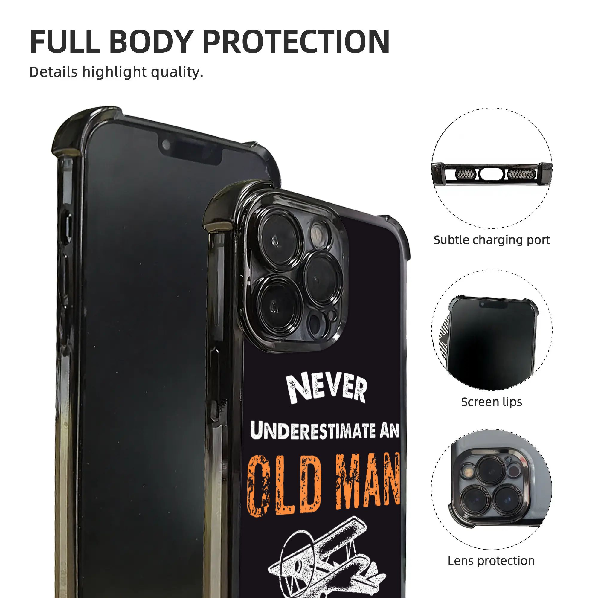 Never Underestimate An Old Man - Phone Cases Arc review and price