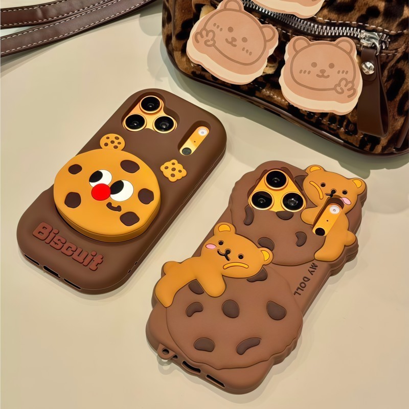 3D Cartoon Kawaii Biscuit Bear - Phone Cases Girly review and price