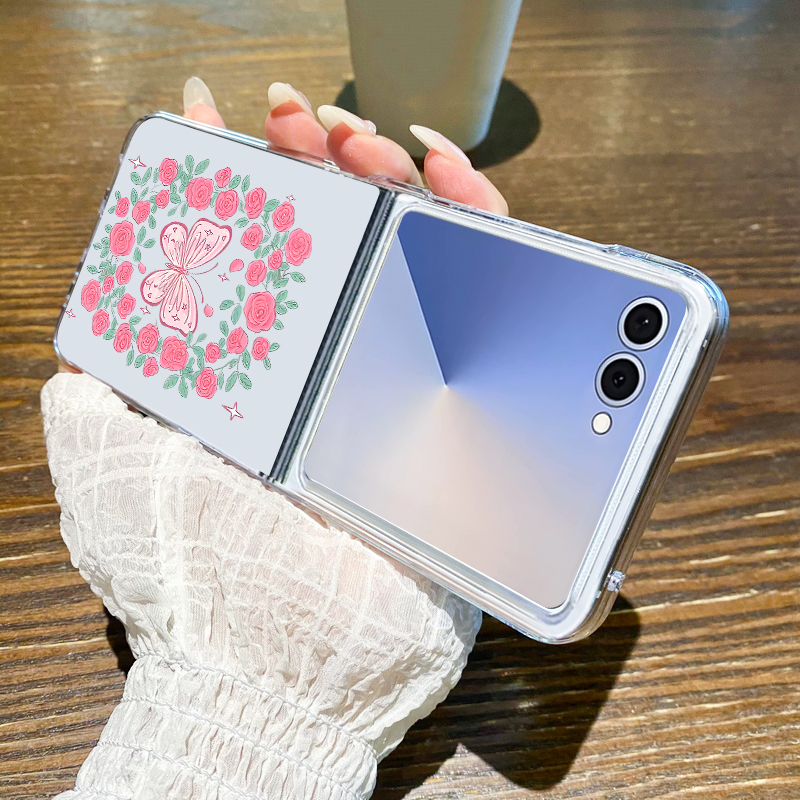 Pink Flowers Pattern Phone Cas - Phone Cases Z Flip 6 review and price
