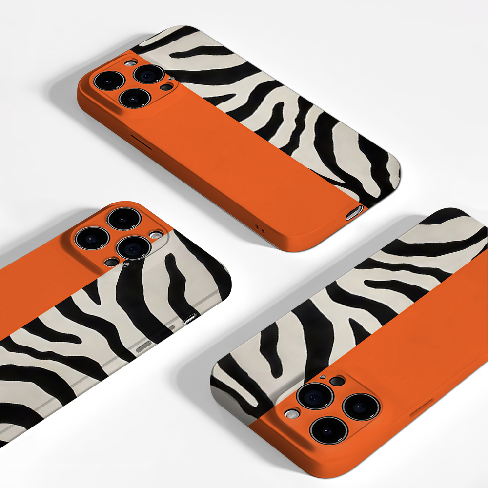 Orange Black Zebra Color Block - Phone Cases Zebra review and price